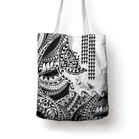 Hawaiian Tribal Manta Ray Tote Bag Kakau Tattoo and Polynesian Art Motif Pattern LT03 - Polynesian Pride
