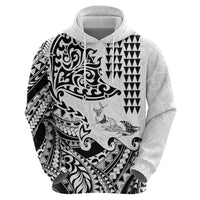 Hawaiian Tribal Manta Ray Zip Hoodie Kakau Tattoo and Polynesian Art Motif Pattern LT03 - Polynesian Pride