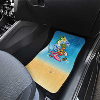 Hawaiian Funny Pineapple Surfing Car Mats Beach with Tribal Kakau and Plumeria LT03 - Polynesian Pride