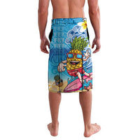 Hawaiian Funny Pineapple Surfing Lavalava Beach with Tribal Kakau and Plumeria LT03 - Polynesian Pride