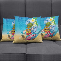 Hawaiian Funny Pineapple Surfing Pillow Cover Beach with Tribal Kakau and Plumeria LT03 - Polynesian Pride