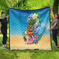Hawaiian Funny Pineapple Surfing Quilt Beach with Tribal Kakau and Plumeria LT03 - Polynesian Pride