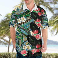 Hawaiian Taro Leaves and Ohia Lehua Hawaiian Shirt Polynesian Tribal Art Tropical Plants Motifs Colorful