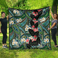 Hawaiian Taro Leaves and Ohia Lehua Quilt Polynesian Tribal Art Tropical Plants Motifs Colorful