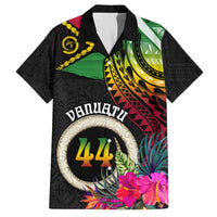 Personalised Vanuatu 44th Anniversary Hawaiian Shirt Boars Tusk Tugeta Yumi Selebretem Indipendens Dei LT03 Black - Polynesian Pride