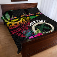 Personalised Vanuatu 44th Anniversary Quilt Bed Set Boars Tusk Tugeta Yumi Selebretem Indipendens Dei LT03 - Polynesian Pride