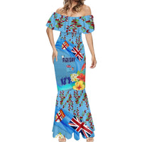 Fiji Day Mermaid Dress Tagimoucia Flower and Melanesia Pattern LT03 - Polynesian Pride