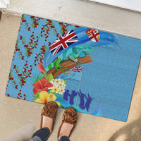 Fiji Day Rubber Doormat Tagimoucia Flower and Melanesia Pattern