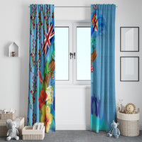 Fiji Day Window Curtain Tagimoucia Flower and Melanesia Pattern