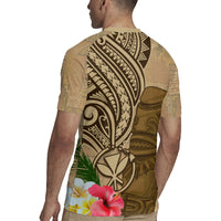 Hawaii Kanaloa Tiki Rugby Jersey Polynesian Tattoo and Tapa Pattern