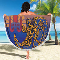 Hawaiki Nui Va'a Solo French Polynesia Beach Blanket Sunset Color LT03 - Polynesian Pride