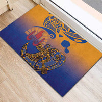 Hawaiki Nui Va'a Solo French Polynesia Rubber Doormat Sunset Color LT03 - Polynesian Pride