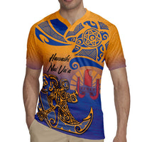 Hawaiki Nui Va'a Solo French Polynesia Rugby Jersey Sunset Color LT03 - Polynesian Pride