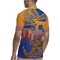 Hawaiki Nui Va'a Solo French Polynesia Rugby Jersey Sunset Color LT03 - Polynesian Pride