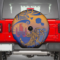 Hawaiki Nui Va'a Solo French Polynesia Spare Tire Cover Sunset Color LT03 - Polynesian Pride