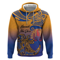 Hawaiki Nui Va'a Solo French Polynesia Zip Hoodie Sunset Color LT03 Pullover Hoodie Yellow - Polynesian Pride