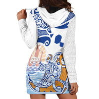 Hawaiki Nui Va'a Solo French Polynesia Hoodie Dress Blue Color LT03 - Polynesian Pride