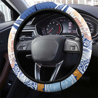 Hawaiki Nui Va'a Solo French Polynesia Steering Wheel Cover Blue Color LT03 - Polynesian Pride
