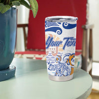 Hawaiki Nui Va'a Solo French Polynesia Tumbler Cup Blue Color LT03 - Polynesian Pride