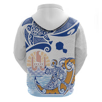 Hawaiki Nui Va'a Solo French Polynesia Zip Hoodie Blue Color LT03 - Polynesian Pride