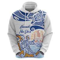 Hawaiki Nui Va'a Solo French Polynesia Zip Hoodie Blue Color LT03 - Polynesian Pride