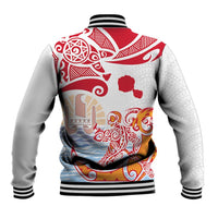 Hawaiki Nui Va'a Solo French Polynesia Baseball Jacket Red Color LT03 - Polynesian Pride