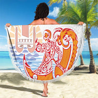 Hawaiki Nui Va'a Solo French Polynesia Beach Blanket Red Color LT03 - Polynesian Pride