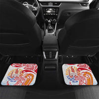 Hawaiki Nui Va'a Solo French Polynesia Car Mats Red Color LT03 Set 2pcs - Back Red - Polynesian Pride