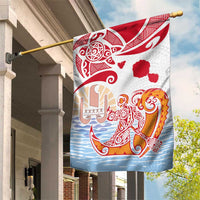 Hawaiki Nui Va'a Solo French Polynesia Garden Flag Red Color LT03 House Flag Red - Polynesian Pride