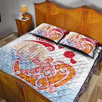 Hawaiki Nui Va'a Solo French Polynesia Quilt Bed Set Red Color LT03 - Polynesian Pride