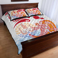 Hawaiki Nui Va'a Solo French Polynesia Quilt Bed Set Red Color LT03 - Polynesian Pride