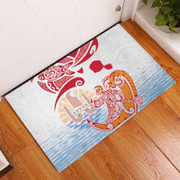 Hawaiki Nui Va'a Solo French Polynesia Rubber Doormat Red Color LT03 - Polynesian Pride