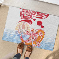 Hawaiki Nui Va'a Solo French Polynesia Rubber Doormat Red Color LT03 - Polynesian Pride