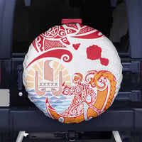 Hawaiki Nui Va'a Solo French Polynesia Spare Tire Cover Red Color LT03 - Polynesian Pride