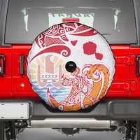 Hawaiki Nui Va'a Solo French Polynesia Spare Tire Cover Red Color LT03 - Polynesian Pride