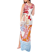 Hawaiki Nui Va'a Solo French Polynesia Tank Maxi Dress Red Color LT03 - Polynesian Pride