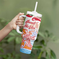 Hawaiki Nui Va'a Solo French Polynesia Tumbler With Handle Red Color LT03 - Polynesian Pride