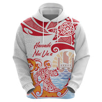 Hawaiki Nui Va'a Solo French Polynesia Zip Hoodie Red Color LT03 - Polynesian Pride