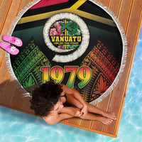 Vanuatu Constitution Day Beach Blanket Polynesian Tattoo and Pig Tusk Since 1979 LT03 - Polynesian Pride