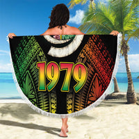 Vanuatu Constitution Day Beach Blanket Polynesian Tattoo and Pig Tusk Since 1979 LT03 - Polynesian Pride