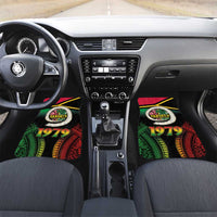 Vanuatu Constitution Day Car Mats Polynesian Tattoo and Pig Tusk Since 1979 LT03 Set 2pcs - Front Black - Polynesian Pride