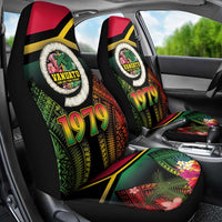 Vanuatu Constitution Day Car Seat Cover Polynesian Tattoo and Pig Tusk Since 1979
