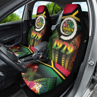 Vanuatu Constitution Day Car Seat Cover Polynesian Tattoo and Pig Tusk Since 1979