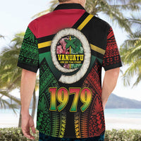 Vanuatu Constitution Day Hawaiian Shirt Polynesian Tattoo and Pig Tusk Since 1979 LT03 - Polynesian Pride