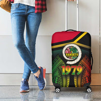 Vanuatu Constitution Day Luggage Cover Polynesian Tattoo and Pig Tusk Since 1979 LT03 - Polynesian Pride