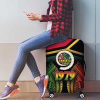 Vanuatu Constitution Day Luggage Cover Polynesian Tattoo and Pig Tusk Since 1979 LT03 - Polynesian Pride
