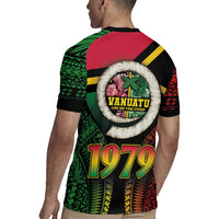 Vanuatu Constitution Day Rugby Jersey Polynesian Tattoo and Pig Tusk Since 1979 LT03 - Polynesian Pride