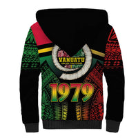 Vanuatu Constitution Day Sherpa Hoodie Polynesian Tattoo and Pig Tusk Since 1979 LT03 - Polynesian Pride