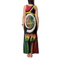 Vanuatu Constitution Day Tank Maxi Dress Polynesian Tattoo and Pig Tusk Since 1979 LT03 - Polynesian Pride