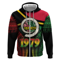 Vanuatu Constitution Day Zip Hoodie Polynesian Tattoo and Pig Tusk Since 1979 LT03 Zip Hoodie Black - Polynesian Pride